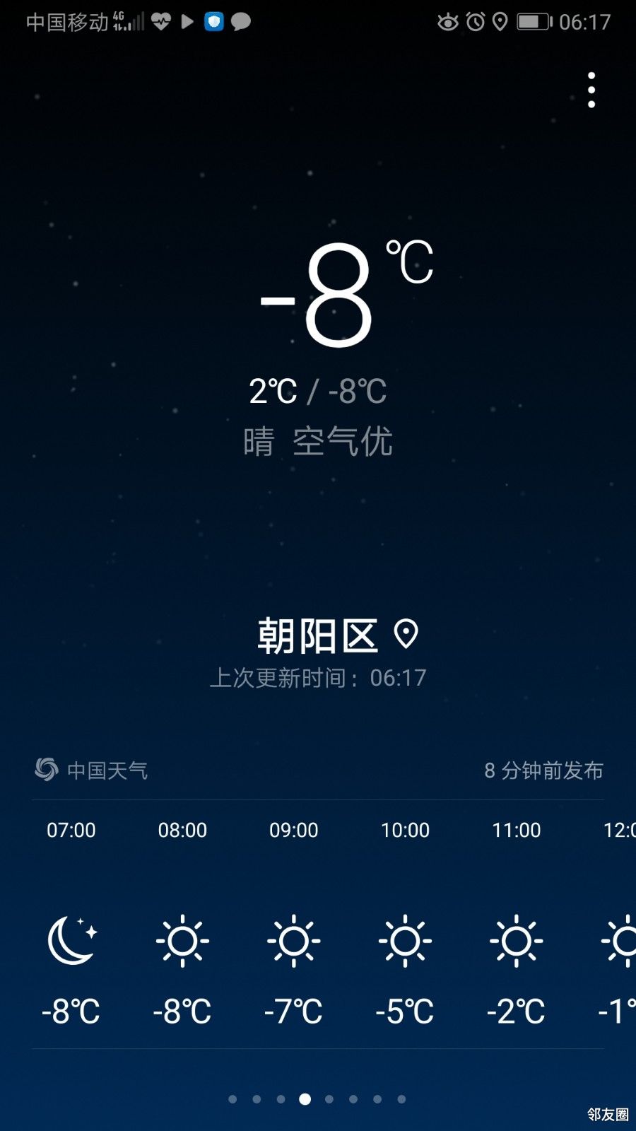 刚天气预报,今晨,零下92℃!出门早的注意保暖!